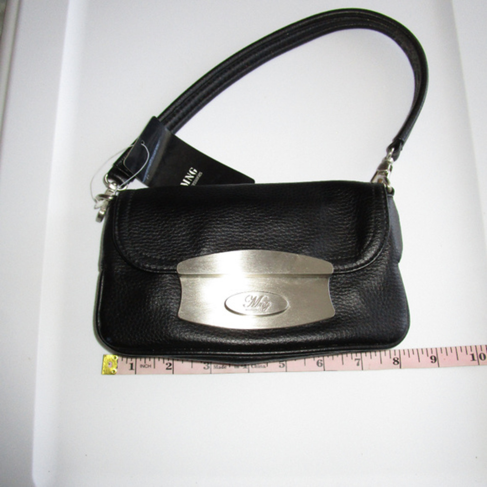 Mango Pebbled & Silver Mini Purse Wristlet NEW